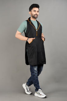 Men’s Stylish Black Apron Durable Cotton Cooking Apron with Pockets Functional Modern Apron by The Culture Ethnic