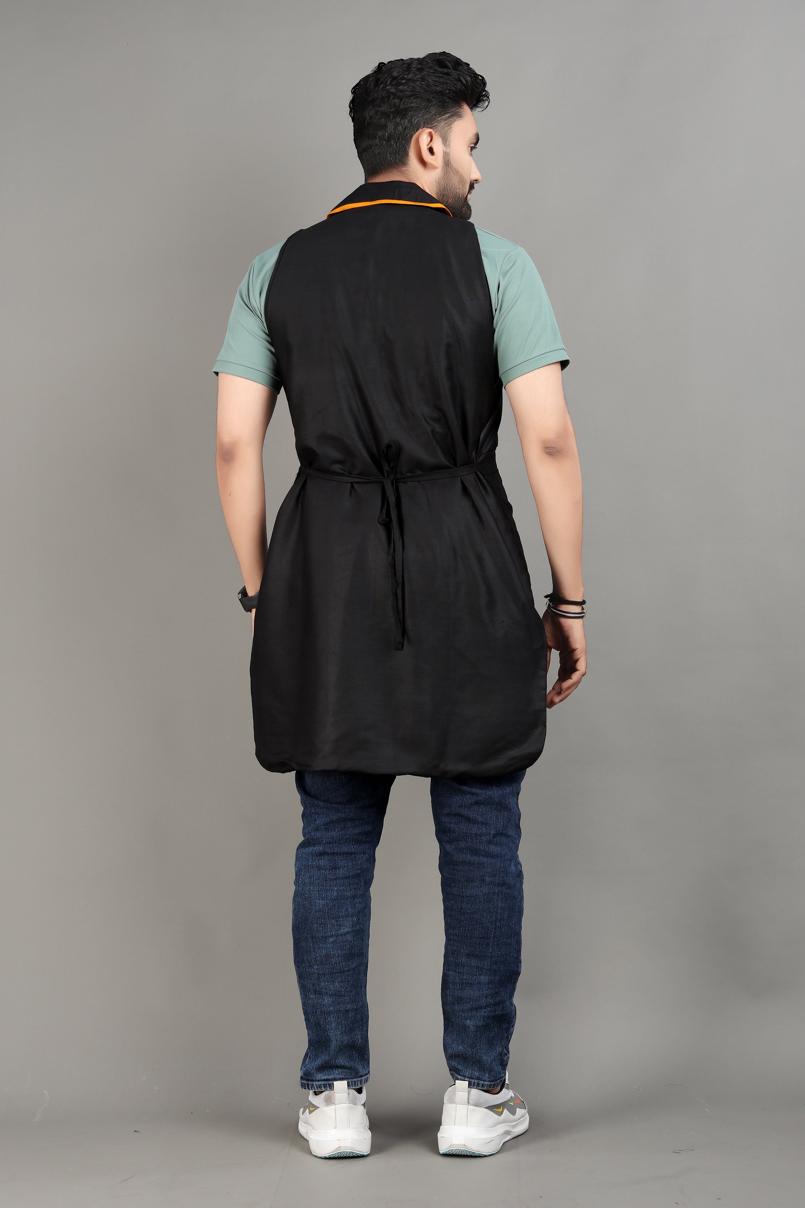 Men’s Stylish Black Apron Durable Cotton Cooking Apron with Pockets Functional Modern Apron by The Culture Ethnic