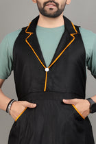 Men’s Stylish Black Apron Durable Cotton Cooking Apron with Pockets Functional Modern Apron by The Culture Ethnic