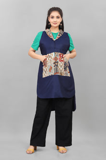 Blue Apron for Women Elegant Floral Kitchen Apron in Soft Cotton Blend Stylish Comfortable Cooking Wear by The Culture Ethnic