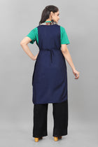 Blue Apron for Women Elegant Floral Kitchen Apron in Soft Cotton Blend Stylish Comfortable Cooking Wear by The Culture Ethnic