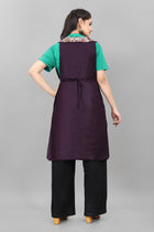 Purple Apron for Women Elegant Floral Cotton Apron with Pocket Stylish Comfortable Kitchen Wear by The Culture Ethnic