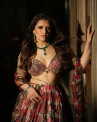 Premium Tabby Organza Silk Floral Embroidered Lehenga with Sequins Work