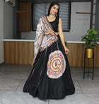Black Navratri Lehenga Choli with Embroidered Dupatta