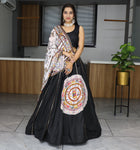 Black Navratri Lehenga Choli with Embroidered Dupatta