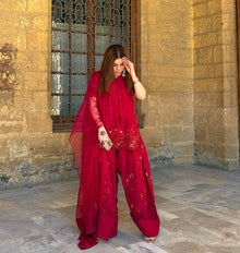 Designer Deep Red Embroidered Salwar Suit for Women