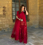 Designer Deep Red Embroidered Salwar Suit for Women