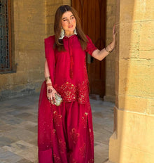Designer Deep Red Embroidered Salwar Suit for Women