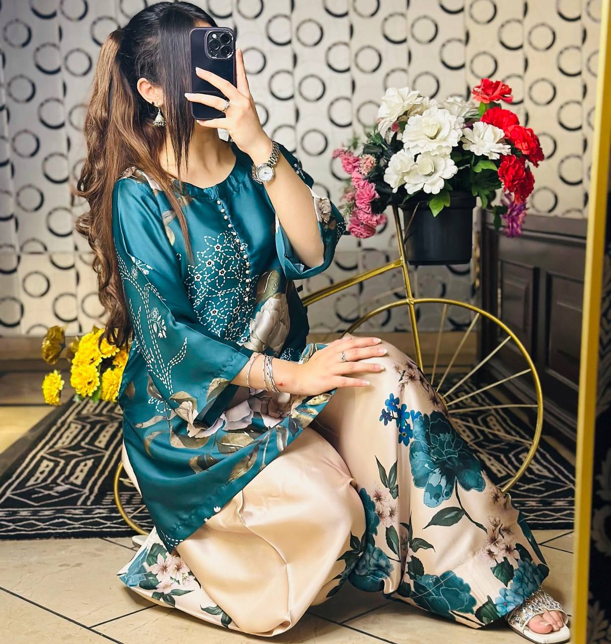 Trendy Floral Printed Salwar Suit for Women