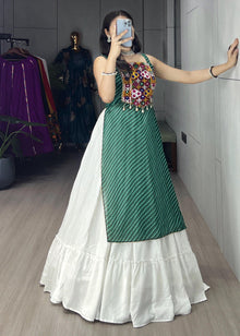 Green Traditional Navratri Lehenga Choli Set