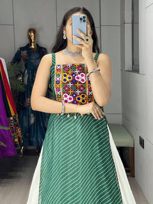 Green Traditional Navratri Lehenga Choli Set