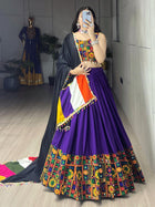 Multicolor Floral Patchwork Lehenga Choli with Black Dupatta