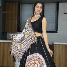 Black Navratri Lehenga Choli with Embroidered Dupatta