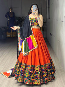 Multicolor Floral Patchwork Lehenga Choli with Black Dupatta