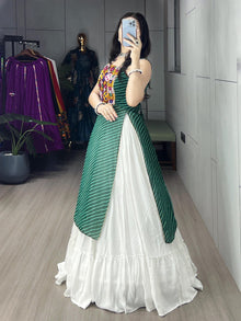 Green Traditional Navratri Lehenga Choli Set