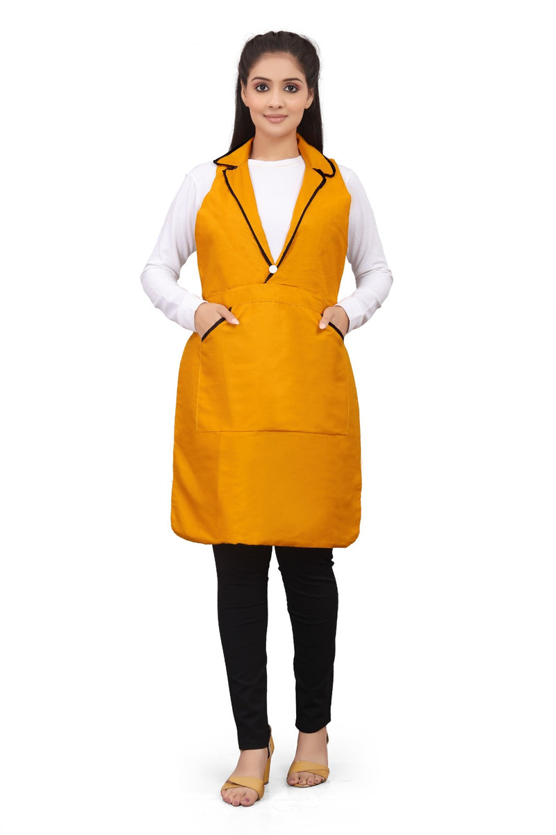 Mustard Yellow Sleeveless Women’s Overcoat Apron