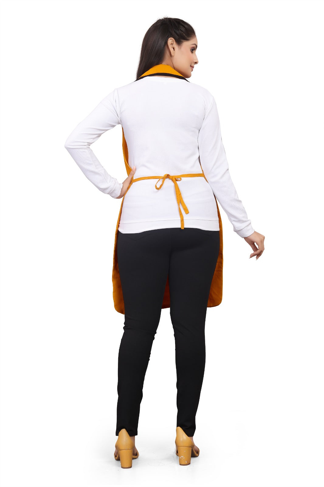 Mustard Yellow Sleeveless Women’s Overcoat Apron