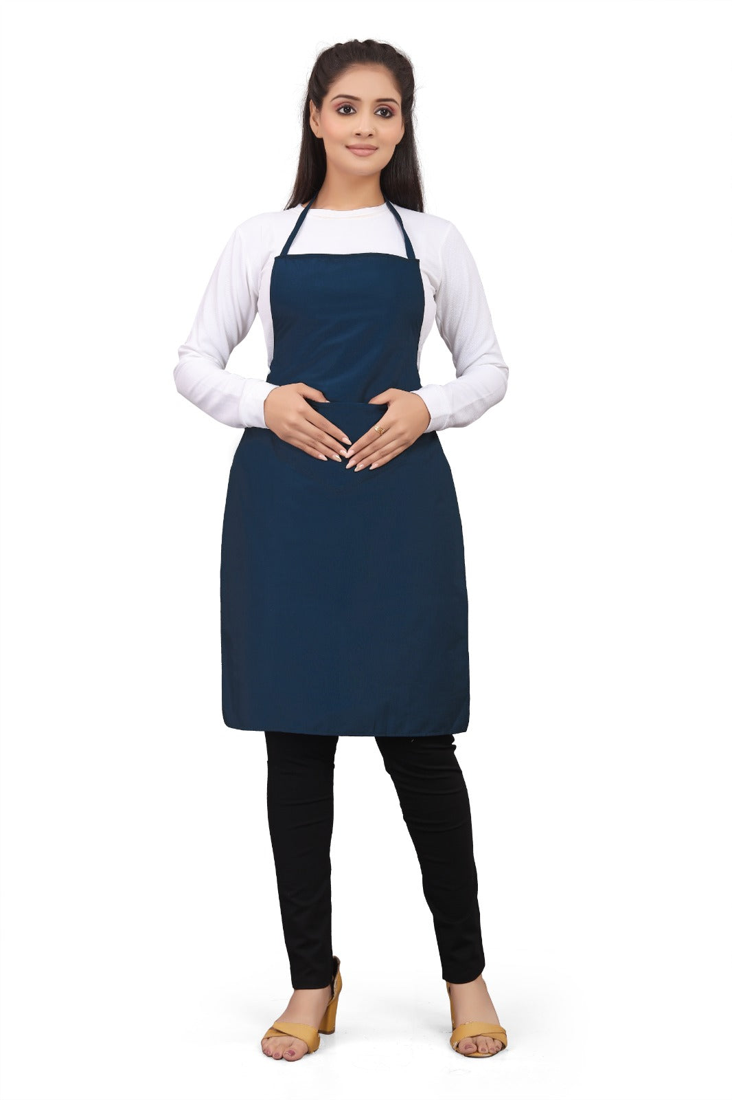 Navy Blue Unisex Kitchen Apron Single Side Protection