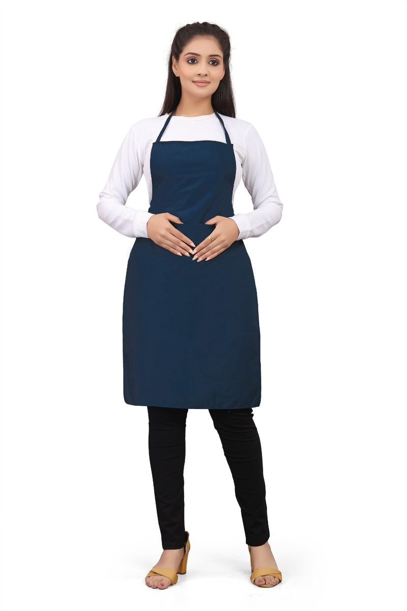 Navy Blue Unisex Kitchen Apron Single Side Protection