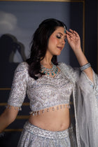 Premium Faux Georgette Lehenga with Thread and Sequins Embroidery  Heavy Flair Semi Stitched Lehenga