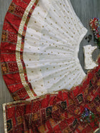 Premium Georgette Lehenga with Digital Print, Heavy Sequins Foil Mirror Work