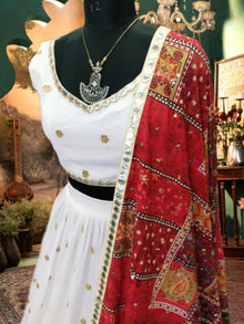 Premium Georgette Lehenga with Digital Print, Heavy Sequins Foil Mirror Work