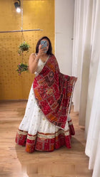 Premium Georgette Lehenga with Digital Print, Heavy Sequins Foil Mirror Work