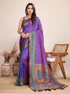 Deep Pink Jacquard Saree with Pure Zari Work  Vibrant Weaving Bridal & Traditional Look