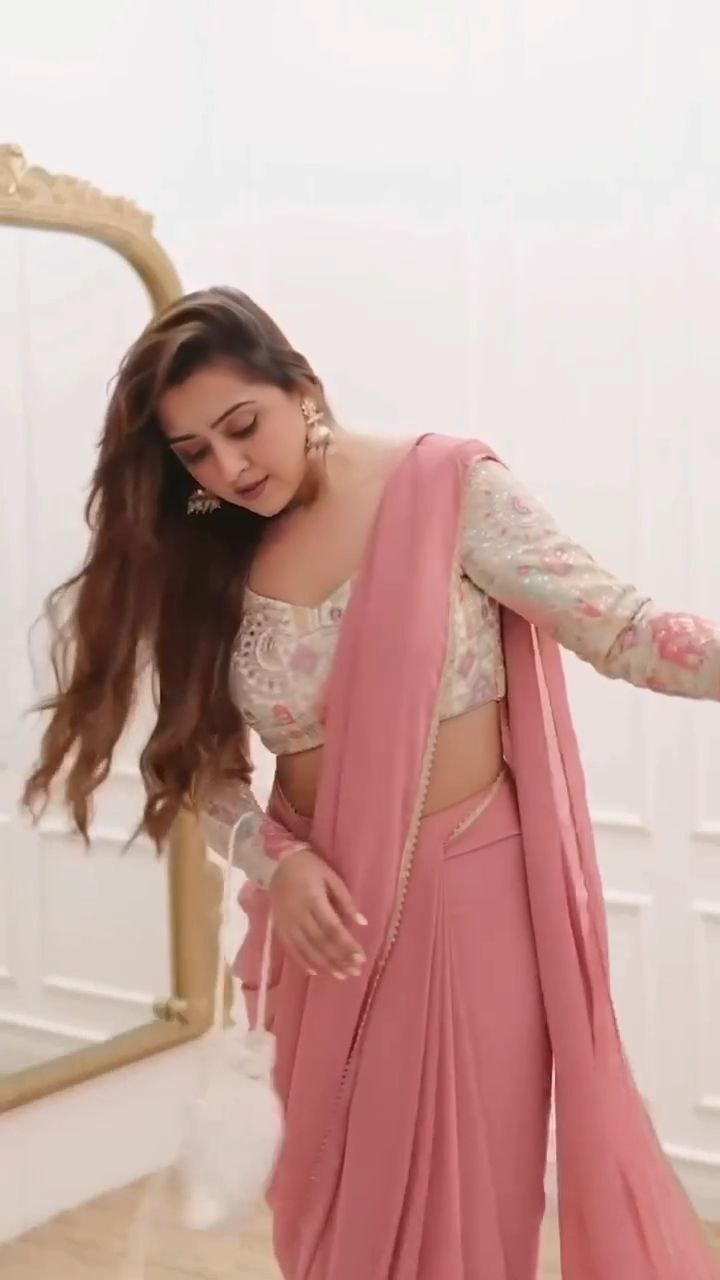 Elegant Dusty Pink Designer Saree with Embroidered Blouse Soft Georgette Partywear Saree