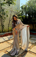 Elegant Light Gold Silk Saree with Black Embroidered Blouse for Festive Party Look