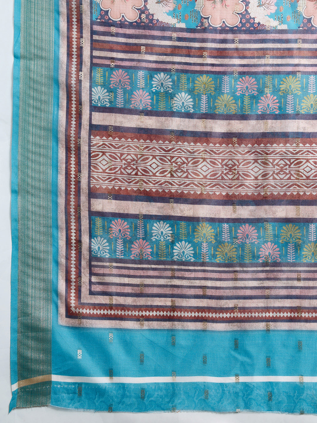 Elegant Semi Cotton Saree with Zari Border & All-Over Butti Contrast Blouse Included