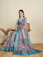 Elegant Semi Cotton Saree with Zari Border & All-Over Butti Contrast Blouse Included