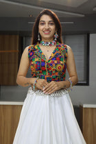 Elegant White Lehenga Choli with Multicolor Kutchi Embroidered Blouse Perfect for Navratri