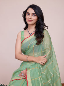 Green Kota Doriya Soft Silk Saree Semi Cotton Saree for Wedding and Festive Wear
