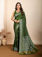 Pure Green Silk Saree with Mina Kari Weaving and Rich Pallu Traditional Wedding Wear