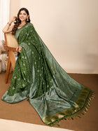 Pure Green Silk Saree with Mina Kari Weaving and Rich Pallu Traditional Wedding Wear
