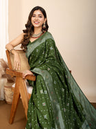 Pure Green Silk Saree with Mina Kari Weaving and Rich Pallu Traditional Wedding Wear