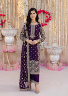 Luxury Purple Embroidered Straight Suit for Wedding, Festive Wear