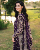 Luxury Purple Embroidered Straight Suit for Wedding, Festive Wear