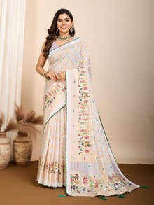 White Wedding Saree with Handwork  Royal Bridal Look Ethnic Elegance