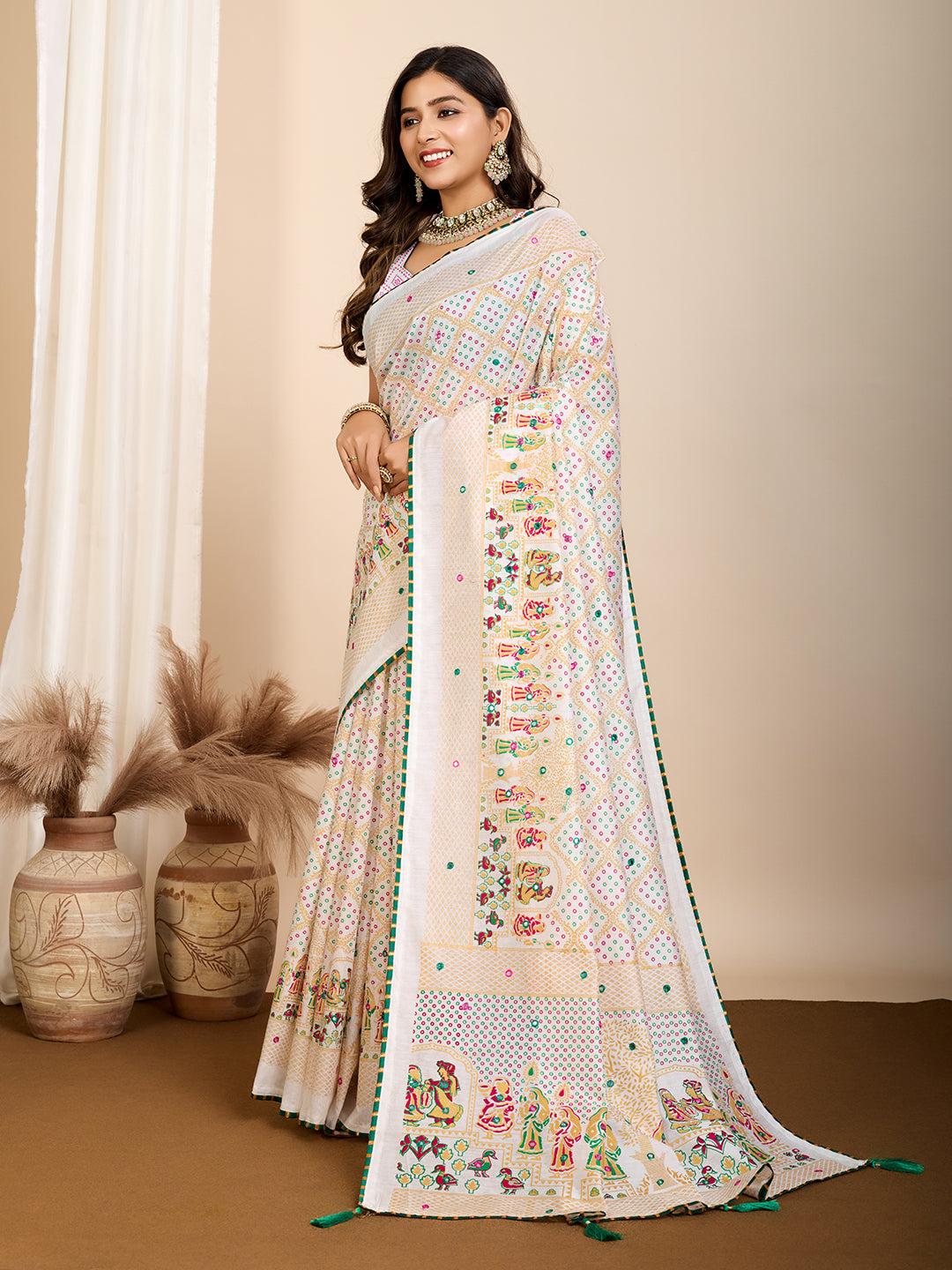 White Wedding Saree with Handwork  Royal Bridal Look Ethnic Elegance