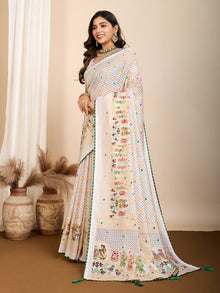 White Wedding Saree with Handwork  Royal Bridal Look Ethnic Elegance