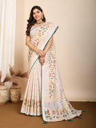 White Wedding Saree with Handwork  Royal Bridal Look Ethnic Elegance