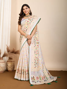 White Wedding Saree with Handwork  Royal Bridal Look Ethnic Elegance