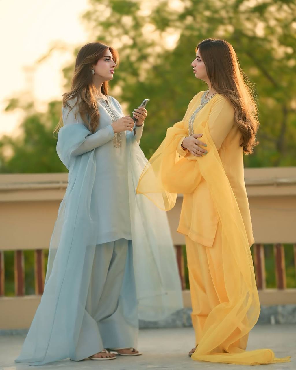 Pastel Salwar Suit Trio Yellow, Peach Pink & Sky Blue Ethnic Sets for Women 3 in 1 Combo