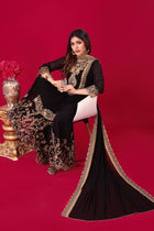 Stunning Black Embroidered Sharara Suit for Party Festive Wear