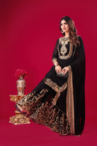 Stunning Black Embroidered Sharara Suit for Party Festive Wear