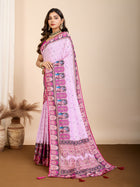 Pink Ethnic Printed Saree with Rajasthani Motifs Festive & Cultural Wear