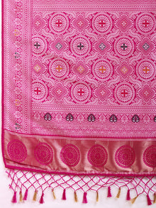Pure Pink Silk Saree with Mina Kari Weaving and Rich Pallu  Festive Wear