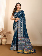 Pure Blue Silk Saree with Meena Kari Weaving  Rich Pallu  Festive  Wedding Special